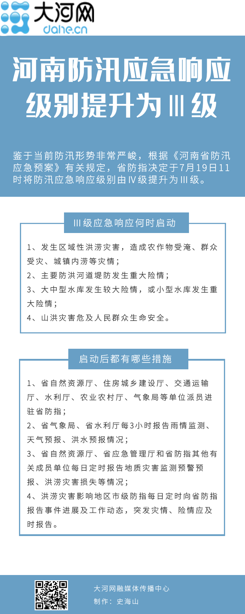 圖解｜河南省防汛抗旱指揮部啟動(dòng)防汛Ⅲ級(jí)應(yīng)急響應(yīng)