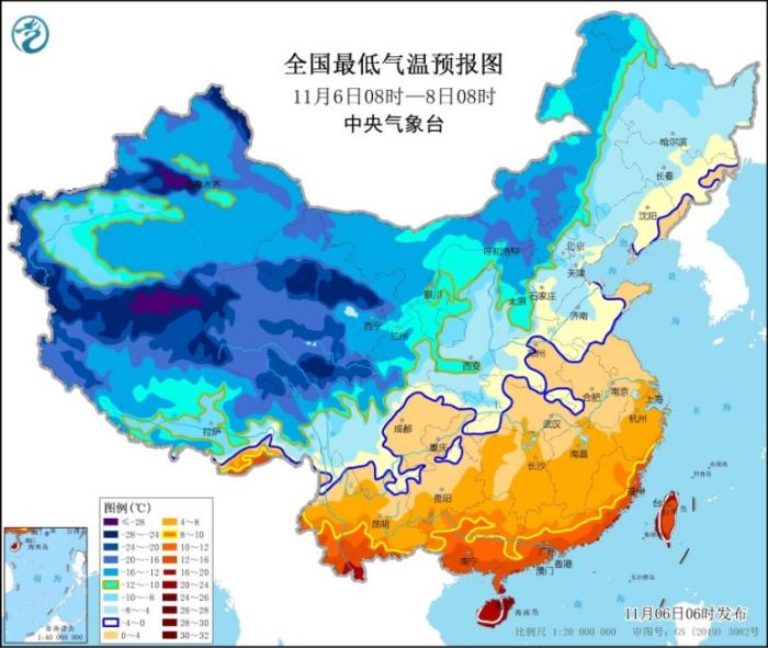 寒潮自西北向東南影響我國 華北黃淮等地霧霾天氣將減弱消散