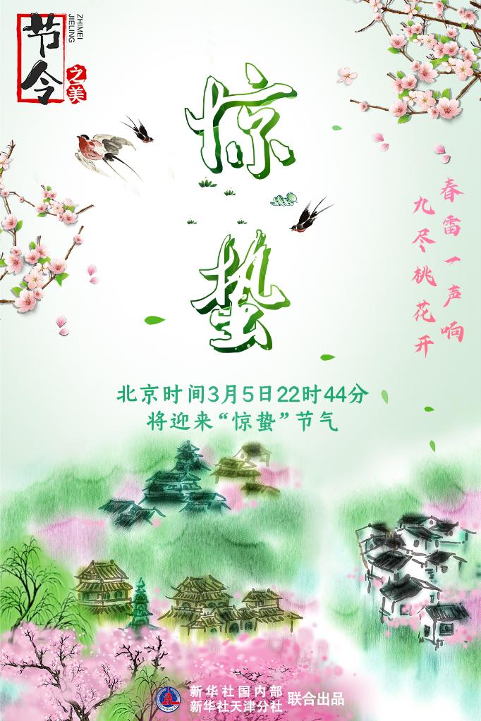 3月5日22時(shí)44分“驚蟄”：春雷一聲響，九盡桃花開