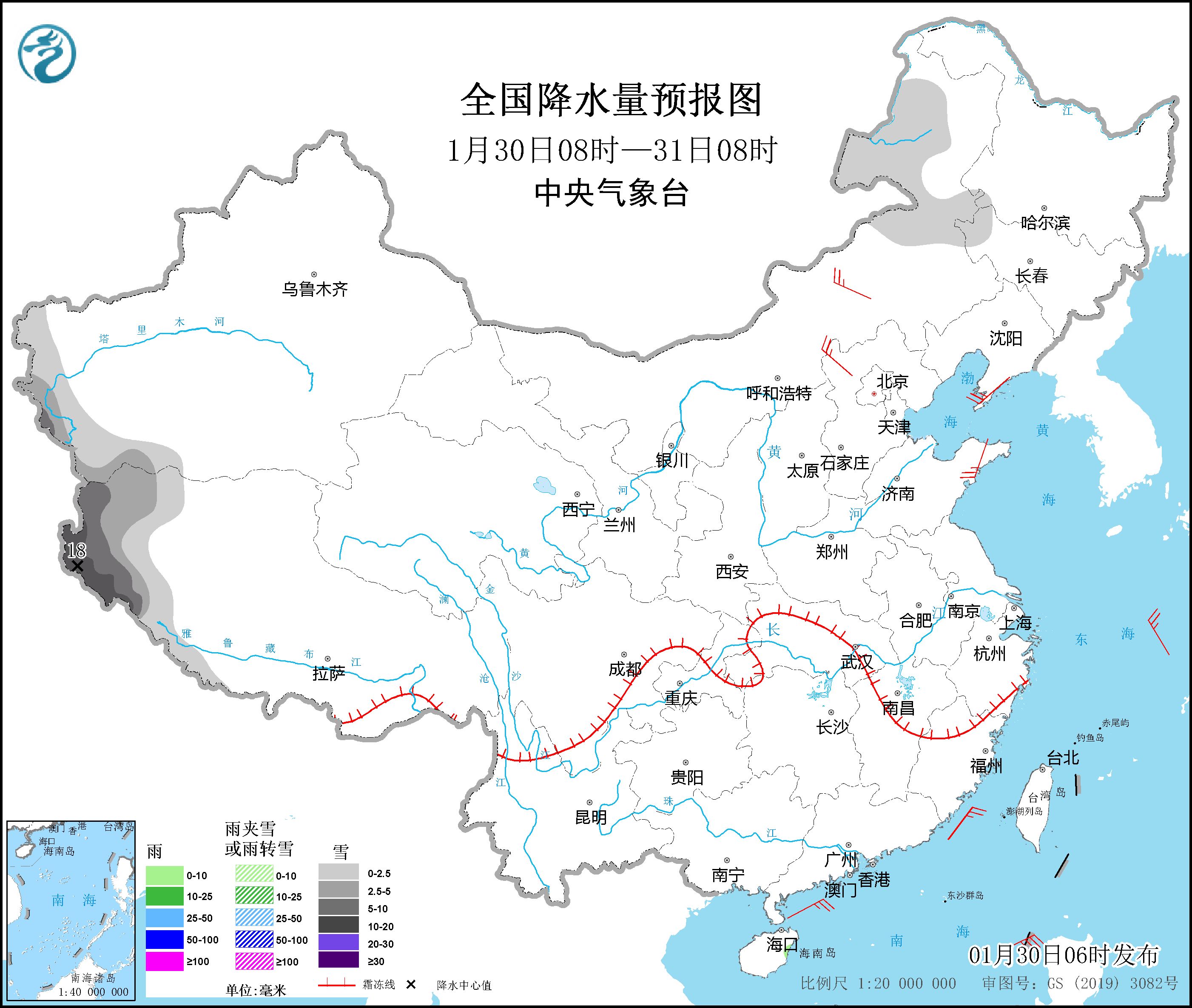 西藏西南部有較強降雪 冷空氣將影響我國大部地區(qū)