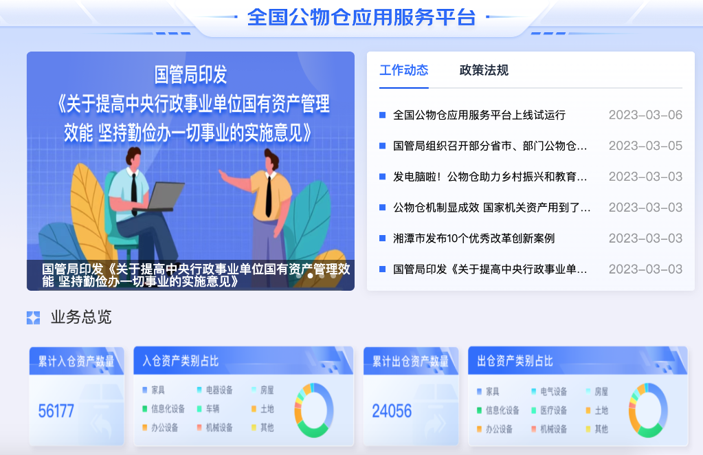 全國公物倉應(yīng)用服務(wù)平臺(tái)上線試運(yùn)行