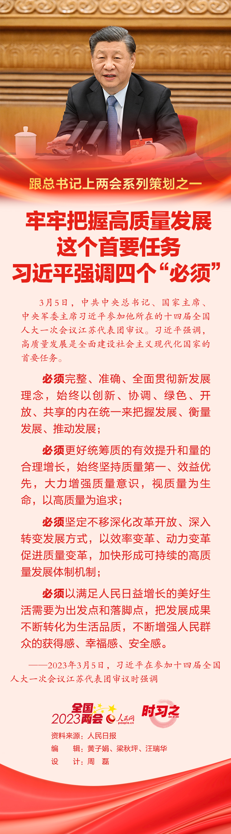 跟總書記上兩會(huì)系列策劃之一 牢牢把握高質(zhì)量發(fā)展這個(gè)首要任務(wù)習(xí)近平強(qiáng)調(diào)四個(gè)“必須”