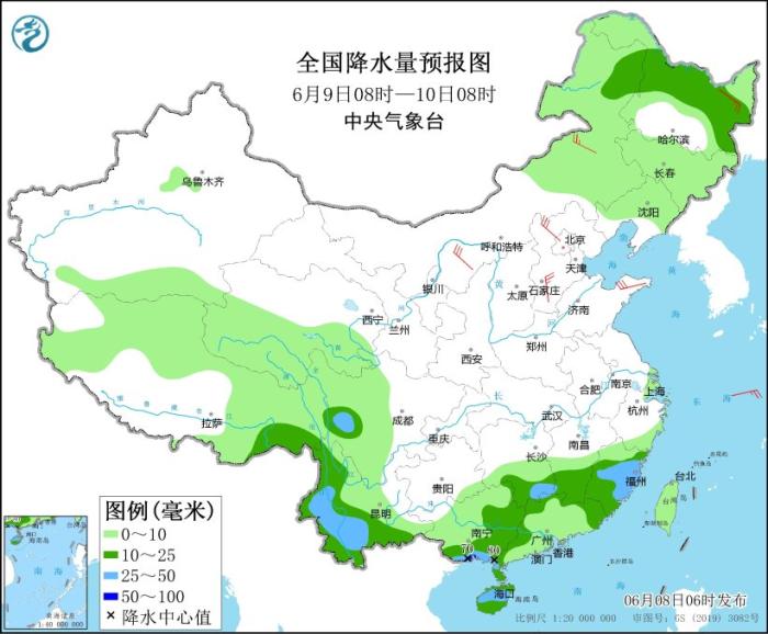 江南華南等地部分地區(qū)將有大到暴雨 京津冀等地有高溫天氣