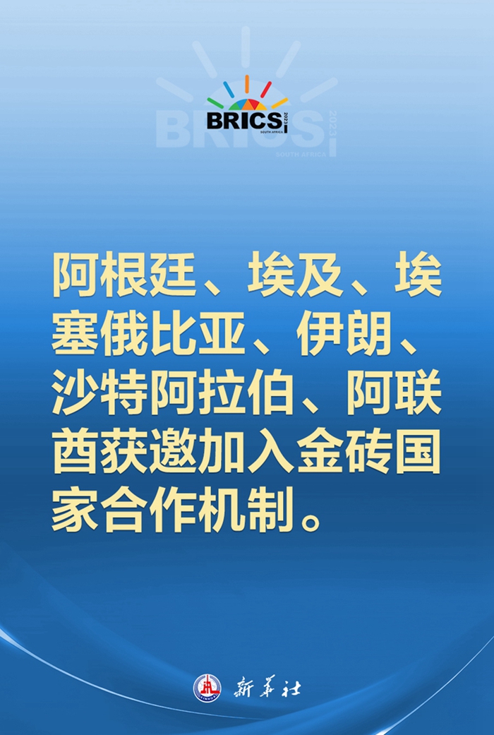 阿根廷、埃及、埃塞俄比亞、伊朗、沙特阿拉伯、阿聯(lián)酋獲邀加入金磚國家合作機(jī)制