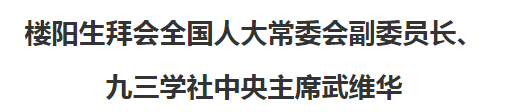 樓陽生拜會(huì)全國人大常委會(huì)副委員長、九三學(xué)社中央主席武維華