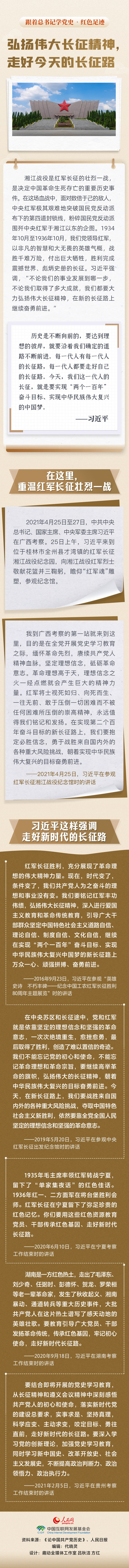 跟著總書記學黨史·紅色足跡 弘揚偉大長征精神，走好今天的長征路