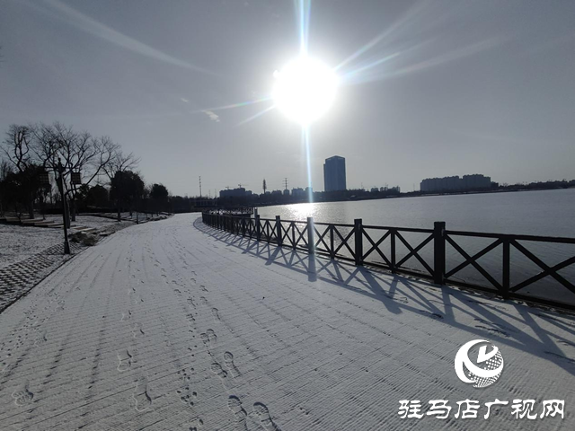 新蔡縣：“五湖四帶”披銀裝 雪中風景美如畫