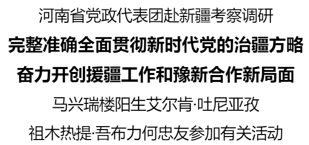 河南省黨政代表團赴新疆考察調(diào)研